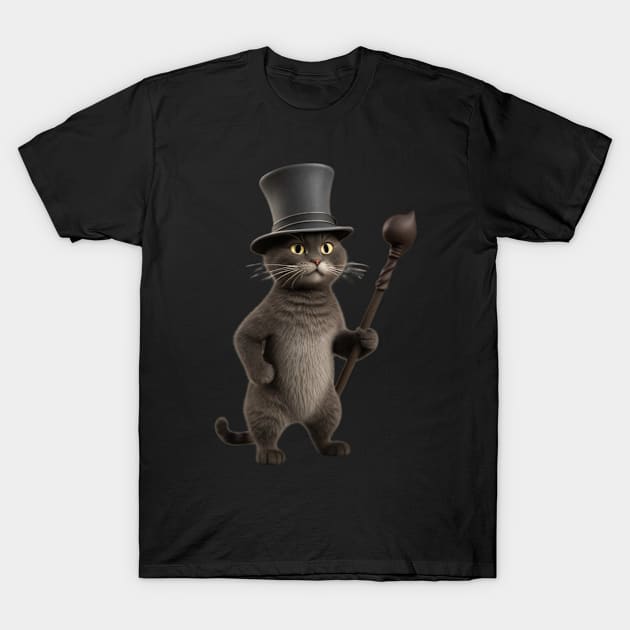 Magician Cat Meme. Funny Design T-Shirt by Tee Shop